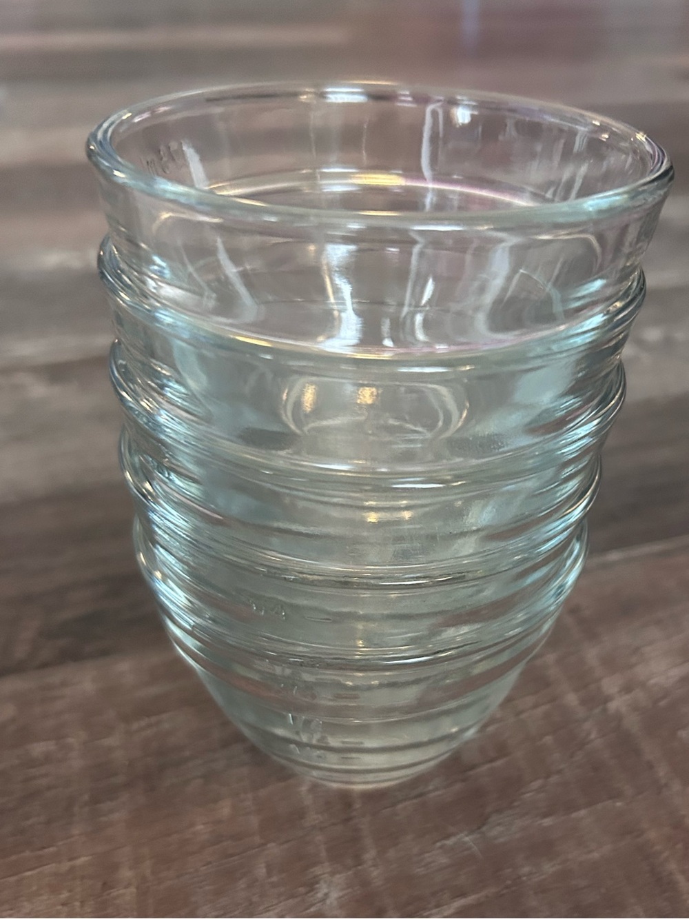 5 The Pampered Chef Clear Glass Measuring Prep Bowls - 3/4 Cup/175 ml